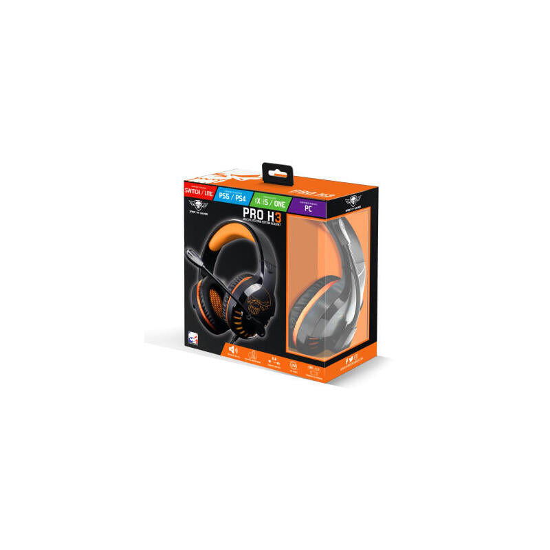 Auriculares Gaming Con Micrófono Spirit Of Gamer Pro-H3 Multiplataforma Edition Jack 3.5 Naranja