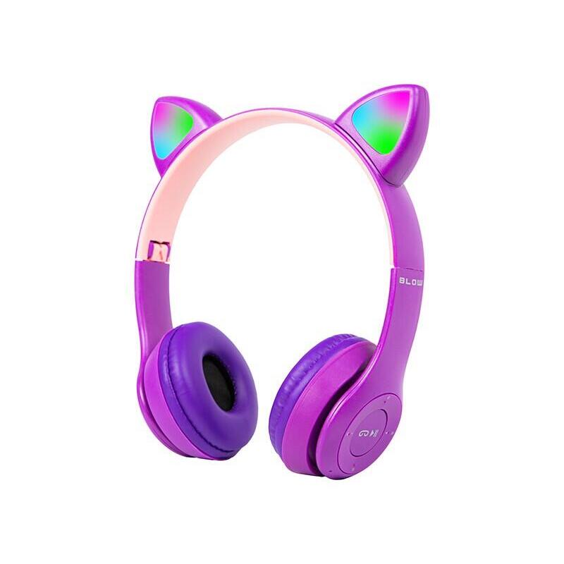 Auriculares Inalámbricos Bluetooth 5.0 Led Para Niños Fioletowe Uszy