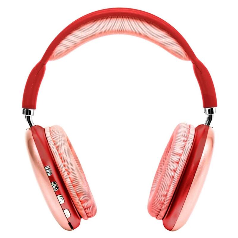 Auriculares Inalámbricos Bluetooth P9 Pro Max Con Cancelación De Ruido, Rojo