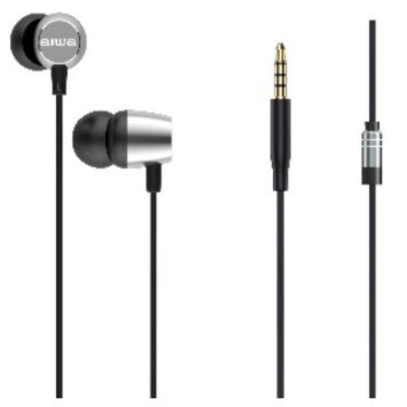 Auriculares Intrauditivos Aiwa Estm-20sl Con Micrófono Jack 3.5 Plateados