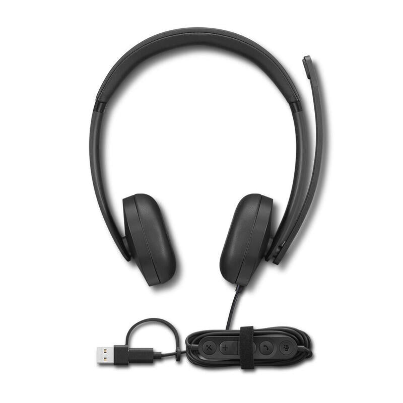 Auriculares Lenovo Voip Headset 5000  Alámbrico D Usb Tipo C Negro