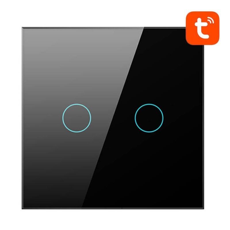 Avatto Ts02-Eu-B2 2 Botones Wifi Negro - Interruptor Táctil Inteligente