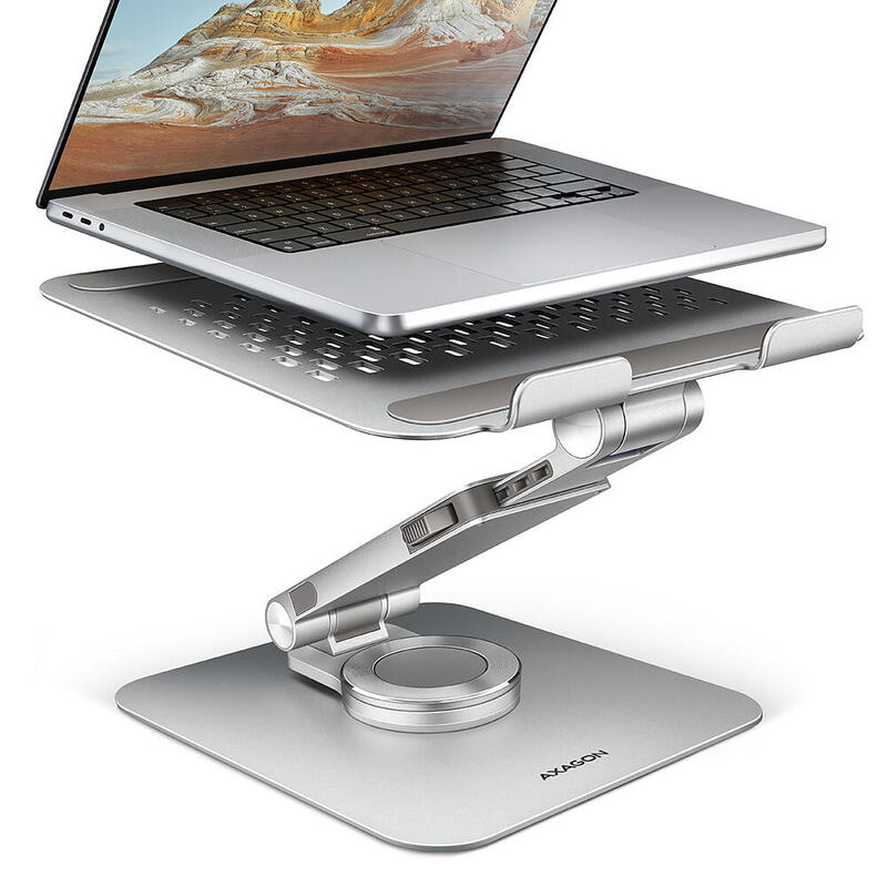 Axagon Stnd-Lr Rotating Aluminum Stand For 10" - 17" Laptops, Adjustable Height & Angle
