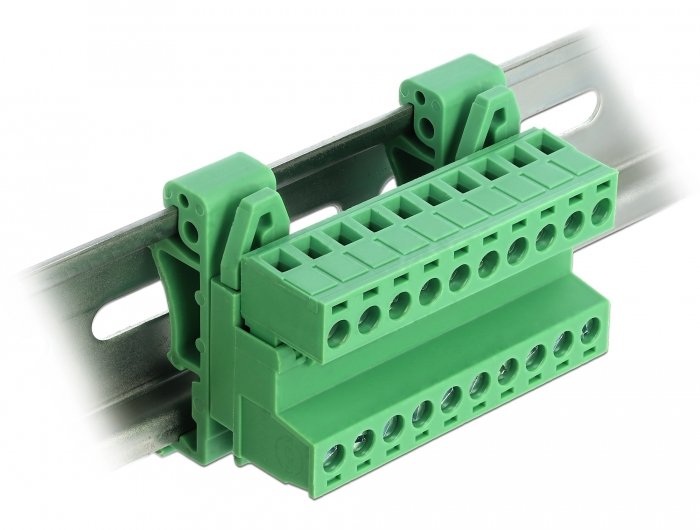 Delock Terminalblock Set Para Rieles Din De 10 Pines Con Paso De 5,08 Mm En Ángulo