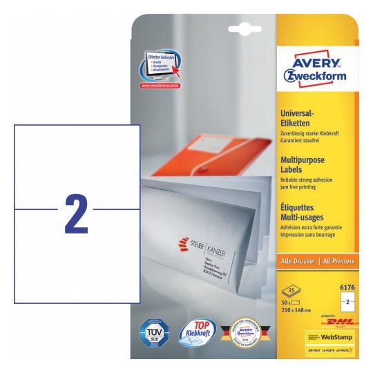 Avery Zweckform Etiquetas 6176 Blanco 210,0 X 148,0 Mm