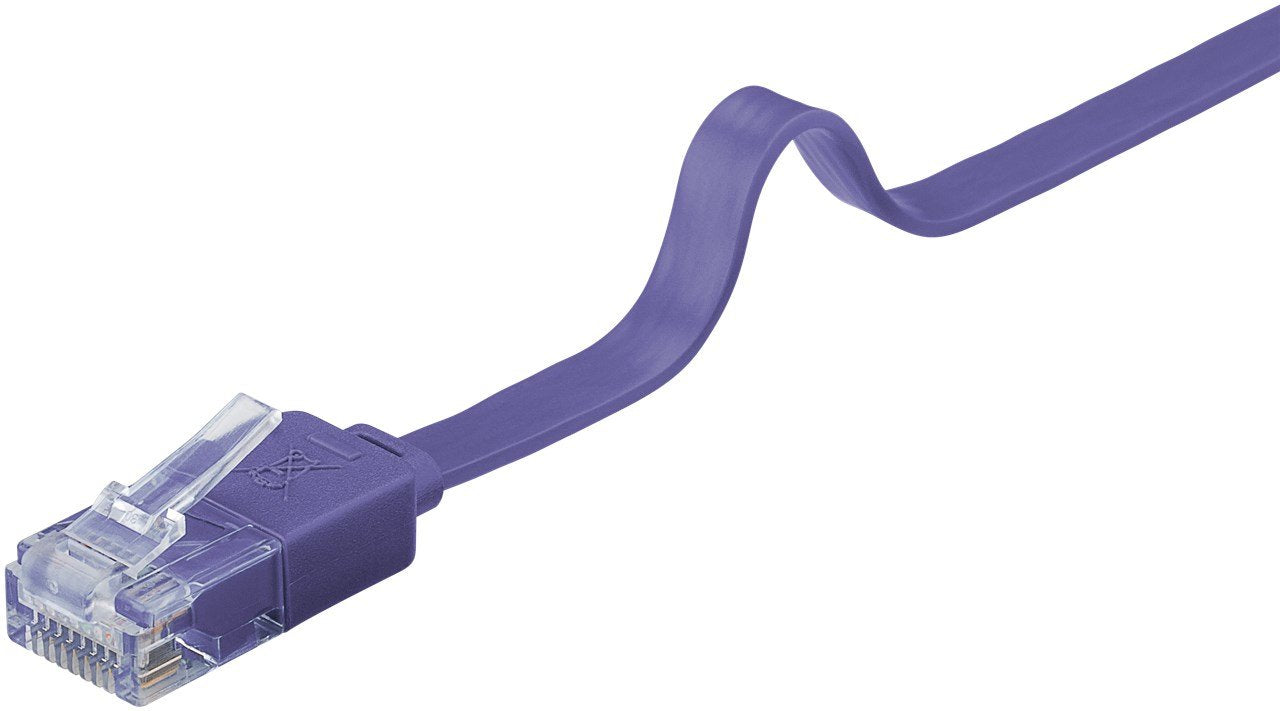Latiguillo Cat 6, U-Utp,  2.00 M, Violeta, Plano Cu-Pvc