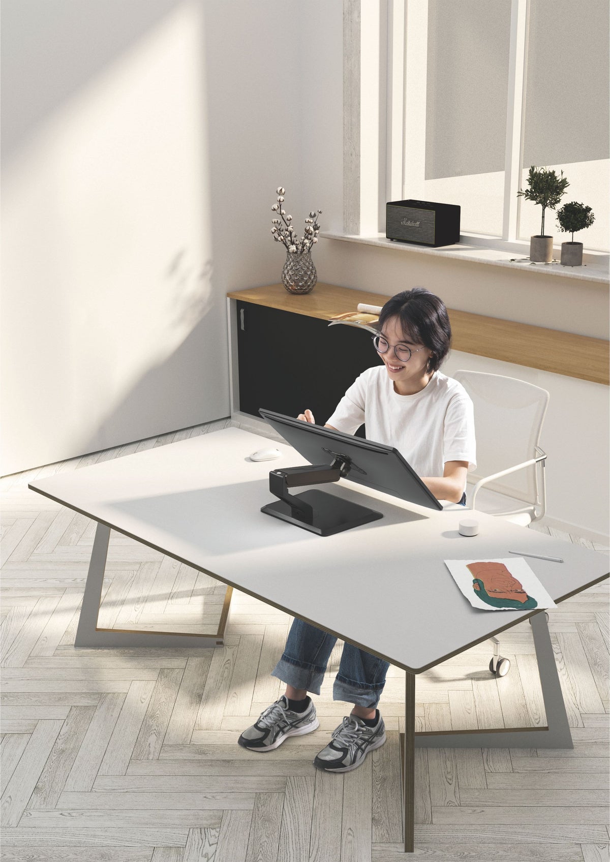 EAN 8716309135221 - Gembird MS-D1ST-01 soporte para monitor 81,3 cm (32") Escritorio Negro imagen 6