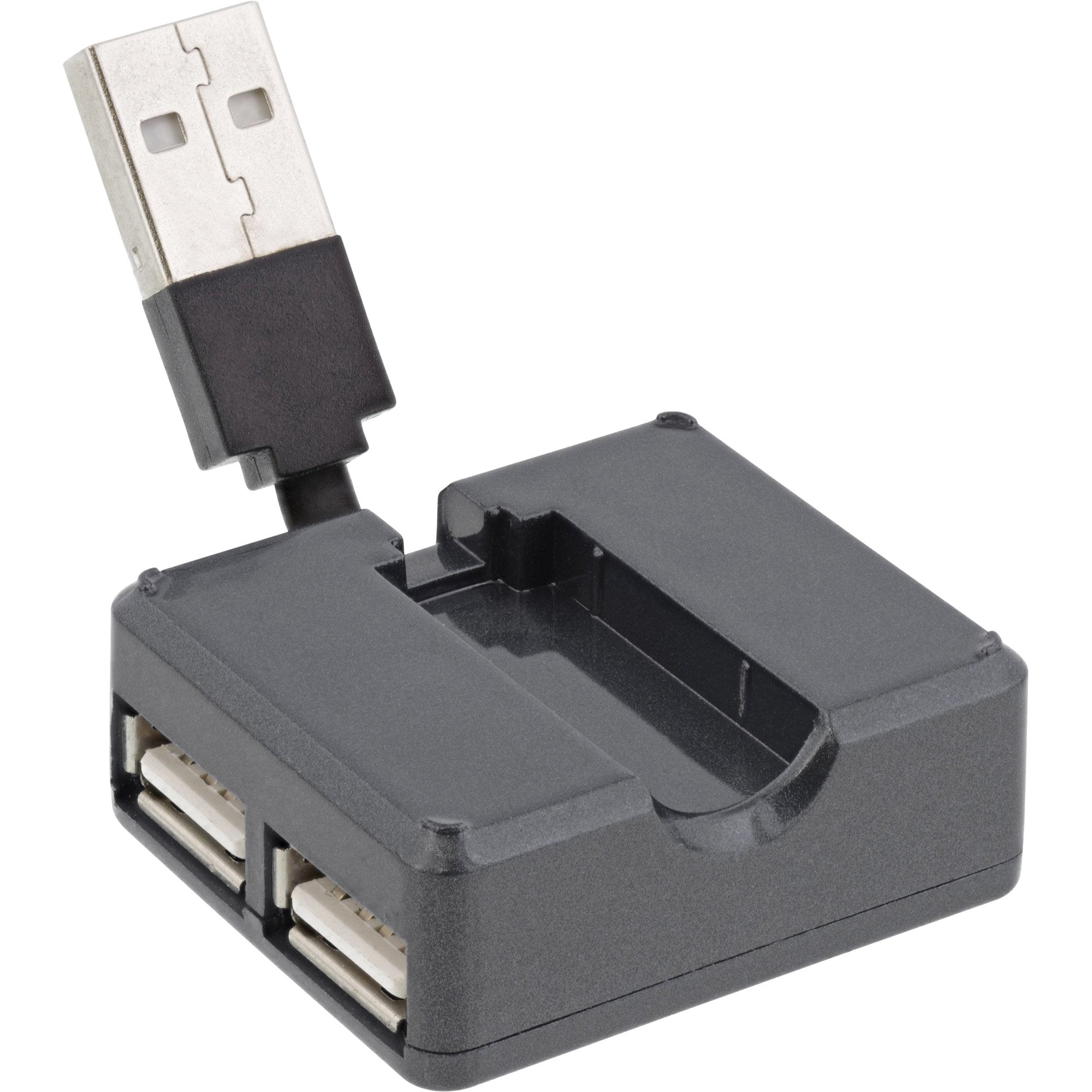 Inline® Usb 2.0 4-Port Hub, Usb-A Macho A 4x Usb-A Female, Black, 4cm, Slim Design