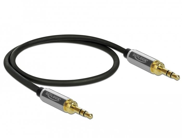 Delock Cable Estéreo De 3,5 Mm, 3 Pines Macho A Macho Con Adaptador De Tornillo De 0,5 M