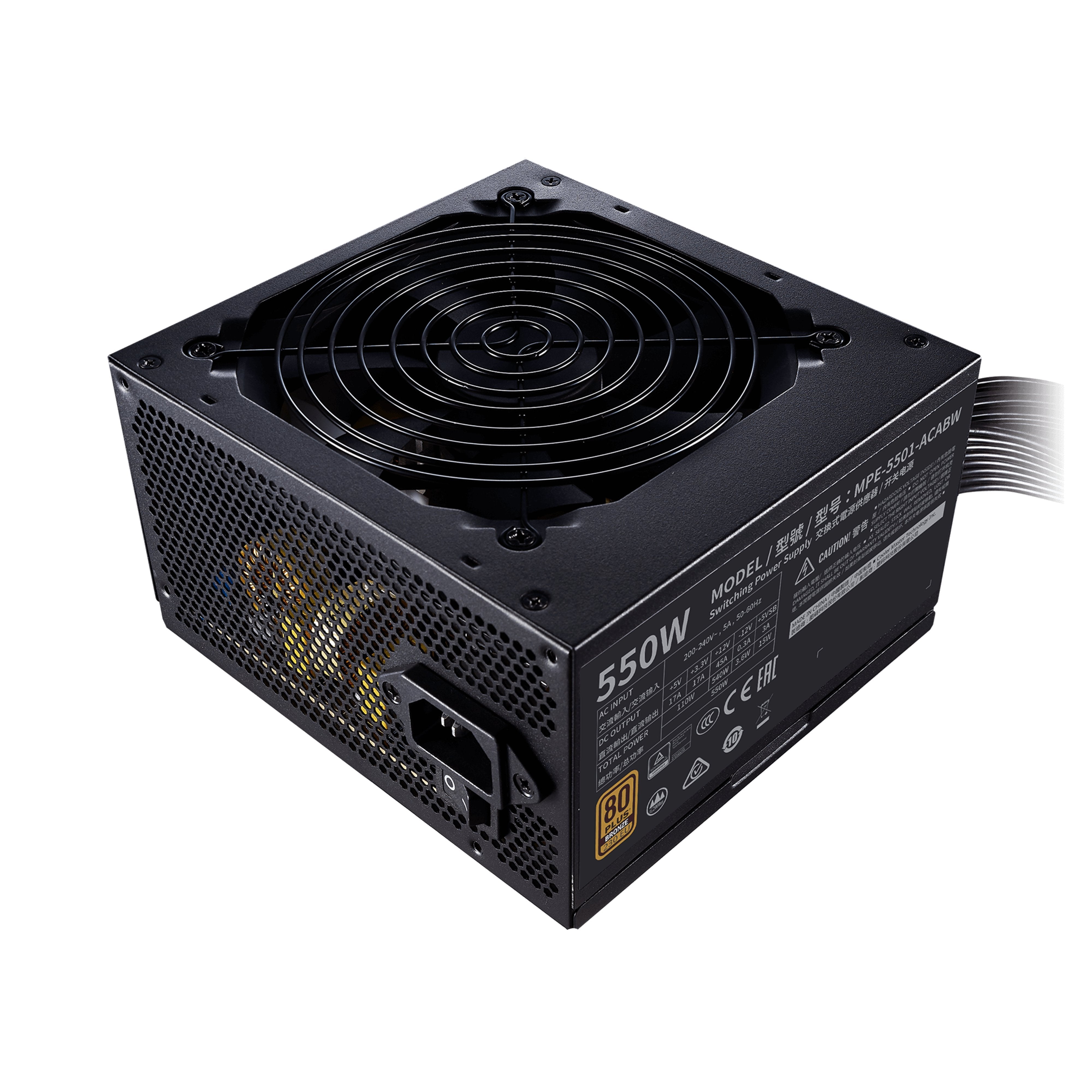 Fuente De Alimentacion Cooler Master Mwe 550 Bronze 230v V2 Mwe Bronze V2 500w 230v 80+ Bronze Mpe-5501-Acabw-Beu