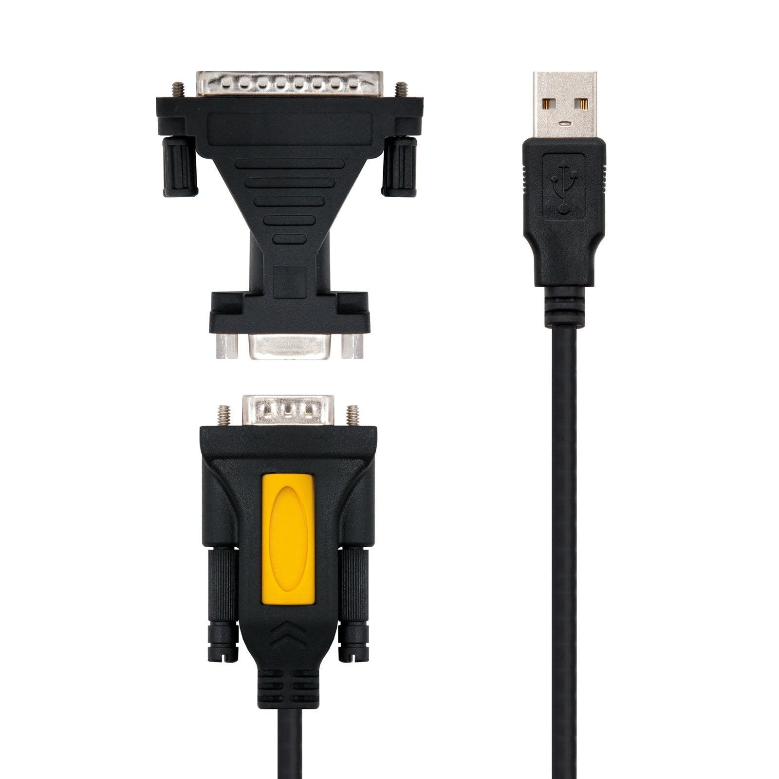 Nanocable Conversor Usb A Serie Impresoras - Tipo A/M-Rs232 Db9/M Db25/M - 1,8 M - Negro