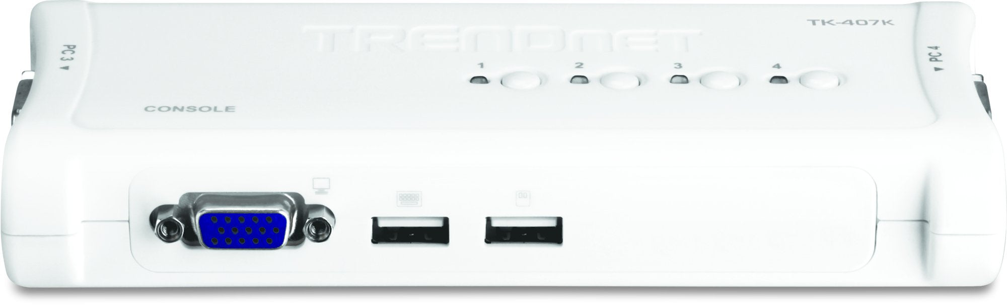 Conmutador Kvm Trendnet Tk-407k 4pc Con 1 Sólo Teclado Y Ratón