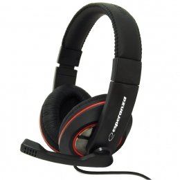 Auriculares  Esperanza Eh118  Alámbrico Diadema Llamadas/Música Negro, Rojo