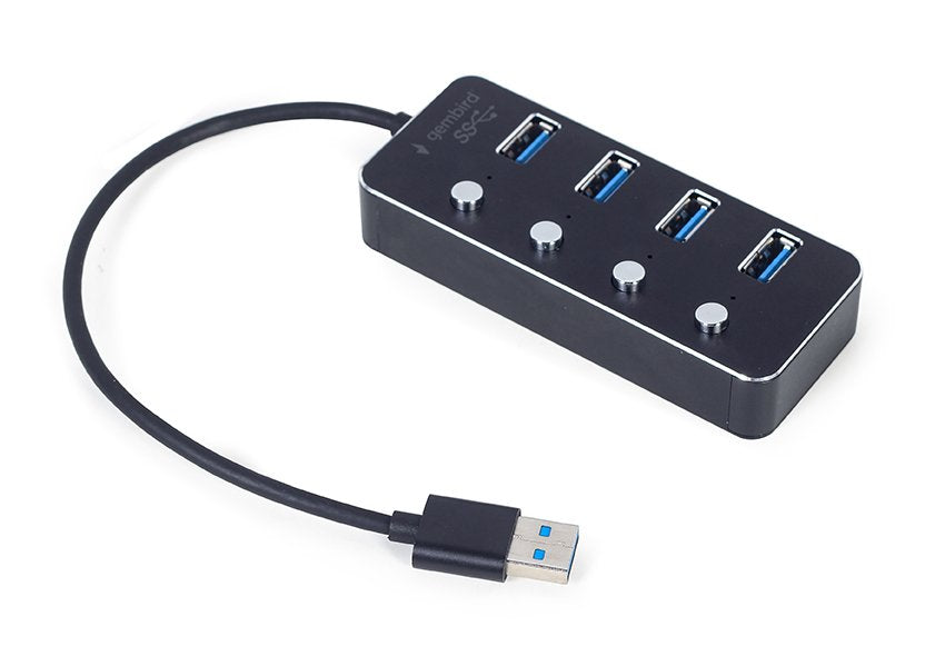 EAN 8716309124591 - Gembird UHB-U3P4P-01 hub de interfaz USB 3.2 Gen 1 (3.1 Gen 1) Type-A 5000 Mbit/s Negro imagen 3