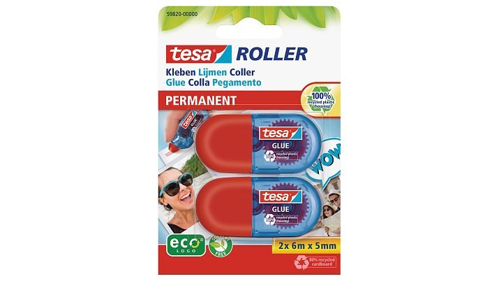 Tesa Mini Rodillo Adhesivo 6m 5mm Permanente Ecologo 2pcs.