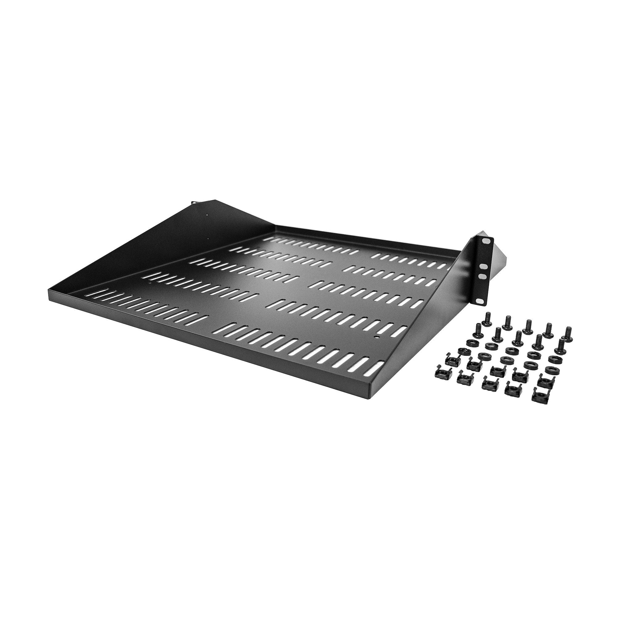 Startech.Com 2u 19 Pulgadas Bandeja De Rack Para Rack - Perforierte, Freitragende Rack Ablage Con Zentrierter Fijación - Belüftete Rack Ablage - Belastbarkeit 91kg - 50cm Profundo (Shelf-2u-20-Center-V)