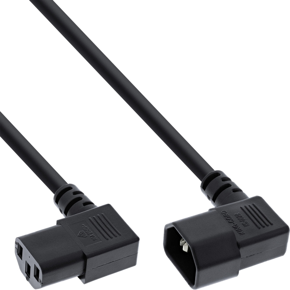 Cable De Alimentación Inline, C13 A C14, Negro, 5,0 M En Ángulo