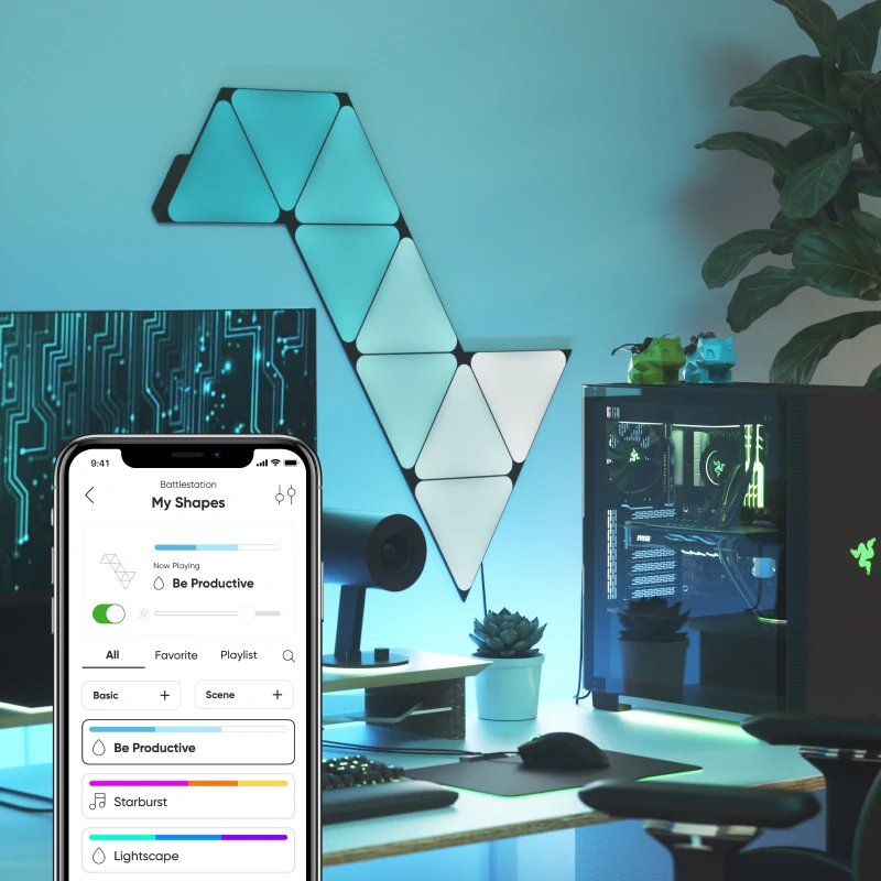 Nanoleaf Shapes Mini Triangles Ultra Negro Expansion 10 Pk