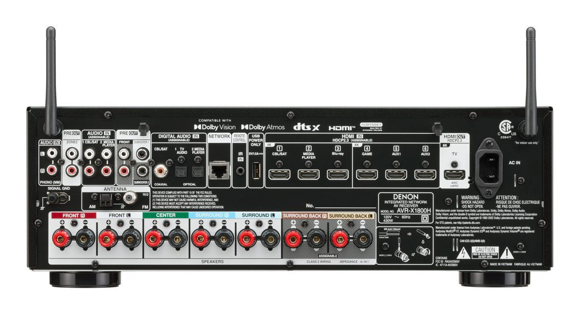 Denon Avr-X1800h 145w 7.2 Dab Negro - Receptor Av