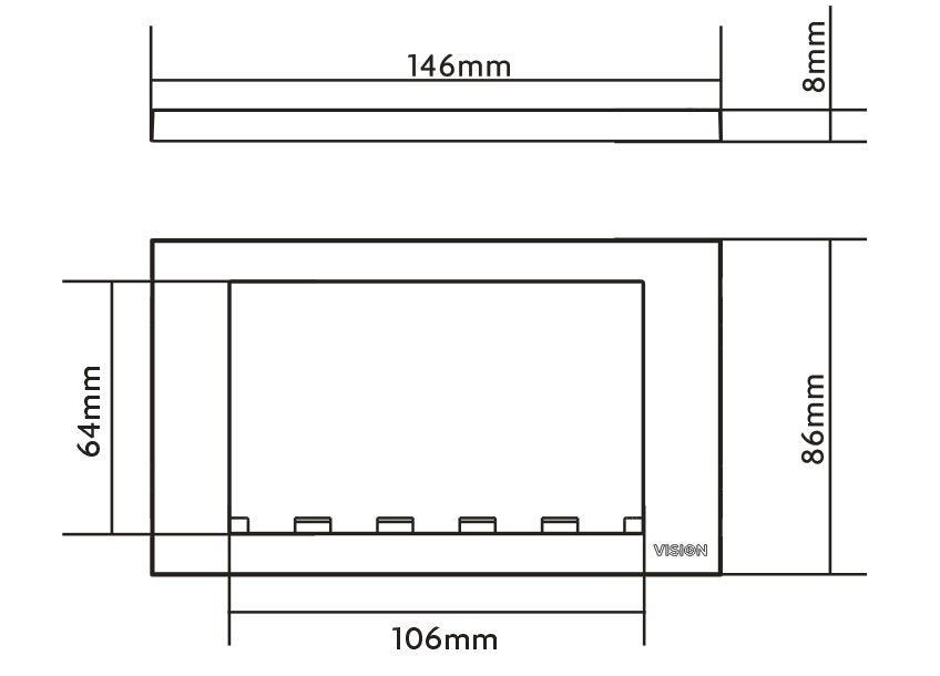 Vision Tc3 Surr2g Placa De Pared Y Cubierta De Interruptor Blanco
