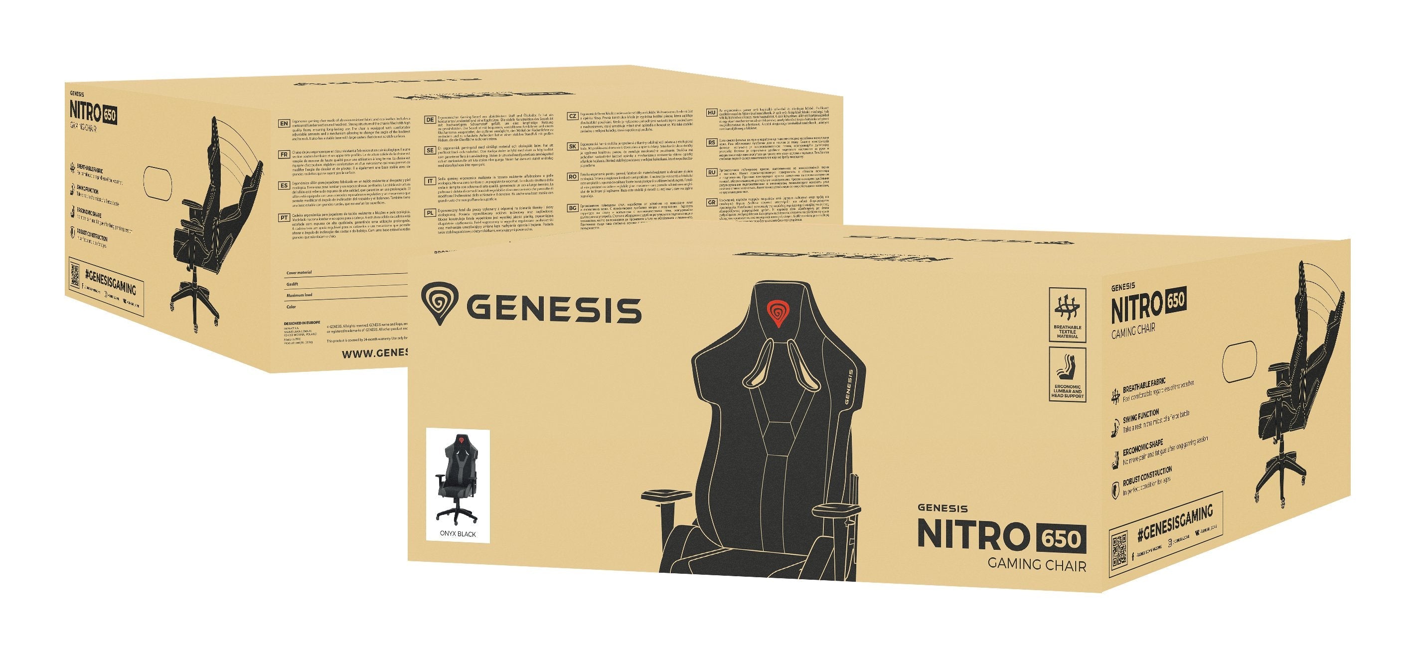 Silla Gaming Genesis Nitro 650 Onyx Negra