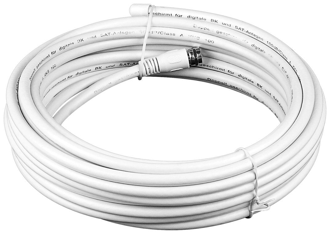 100 Db Coax Antenna Cable Kit, 10 M - 2 X Shielded Lnb Conne