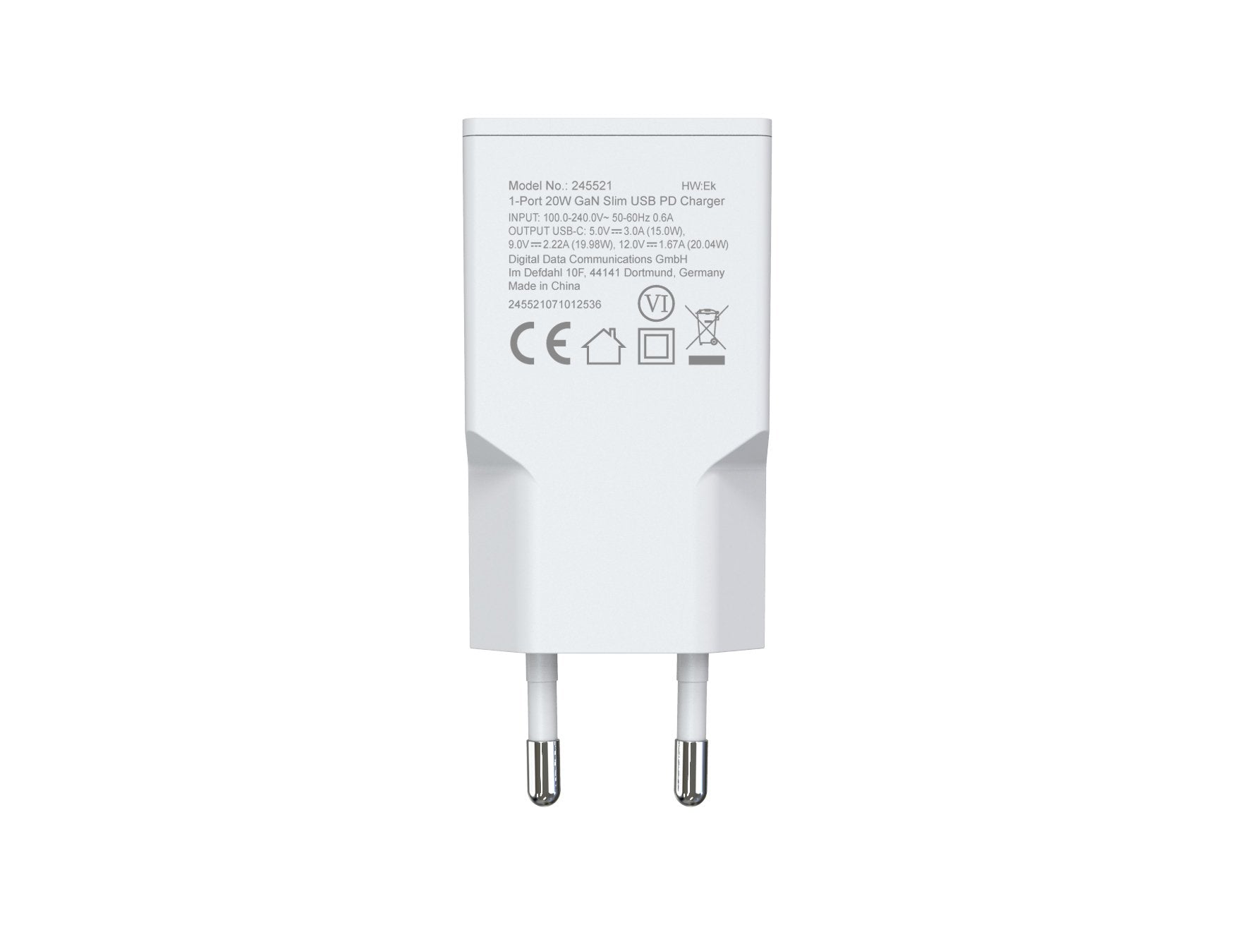 Equip Cargador 1port Usb-C Pd3.0 Gan Slim 20w Blanco