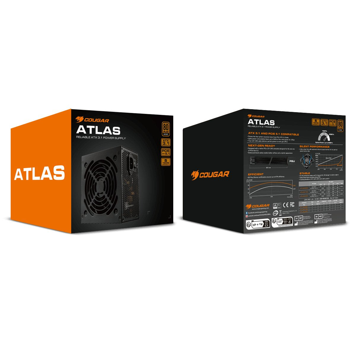 Cougar Netzteil Atlas 750w Atx3.1 80 Plus Bronze