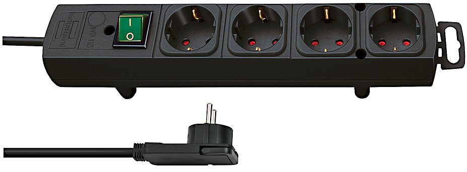 Brennenstuhl 1153100100 Base Múltiple 2 M 4 Salidas Ac Interior Negro