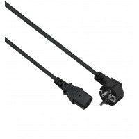 Helos Cable De Alimentación, Enchufe De Seguridad De 90 ° A C13, Negro, 3,0 M