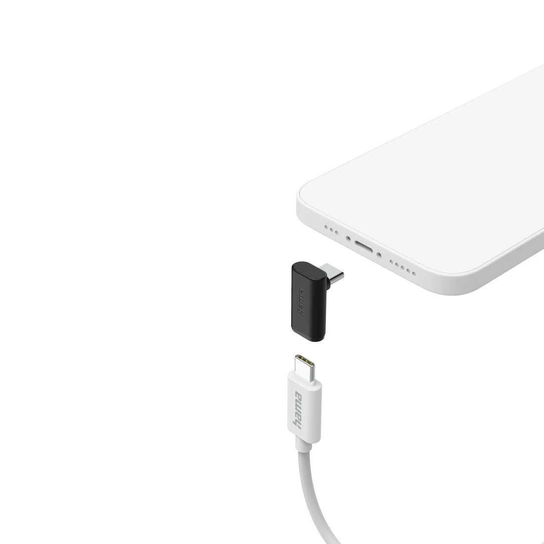 Hama Essential Adaptador Usb-C Acodado 90º - Potencia Hasta 240w - Velocidad Hasta 10gbit/S - Power Delivery - Color