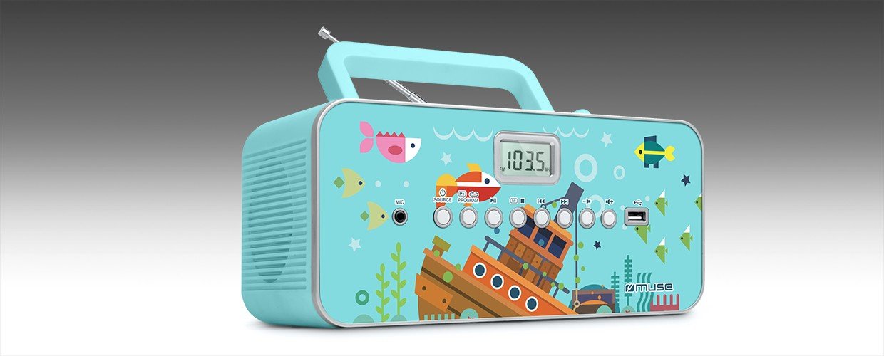 Radio Cd Muse M-29kb Portable  Mp3 Player With Usb