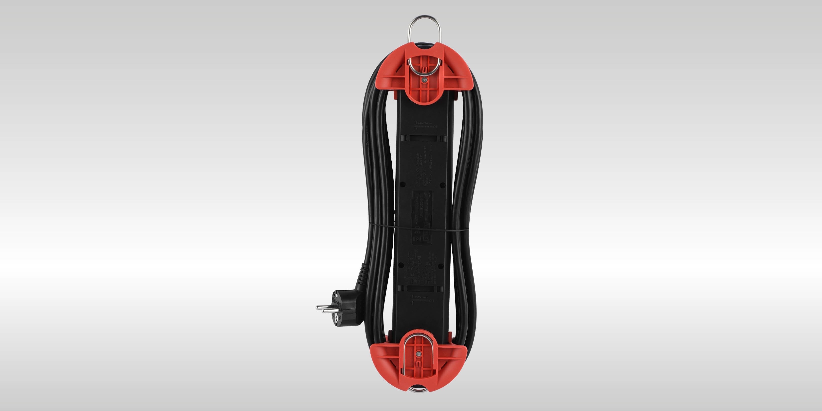 Bachmann Regleta Hook Indoor 5 Tomas, Ip20, 5,0m, Rojo, Con Interruptor