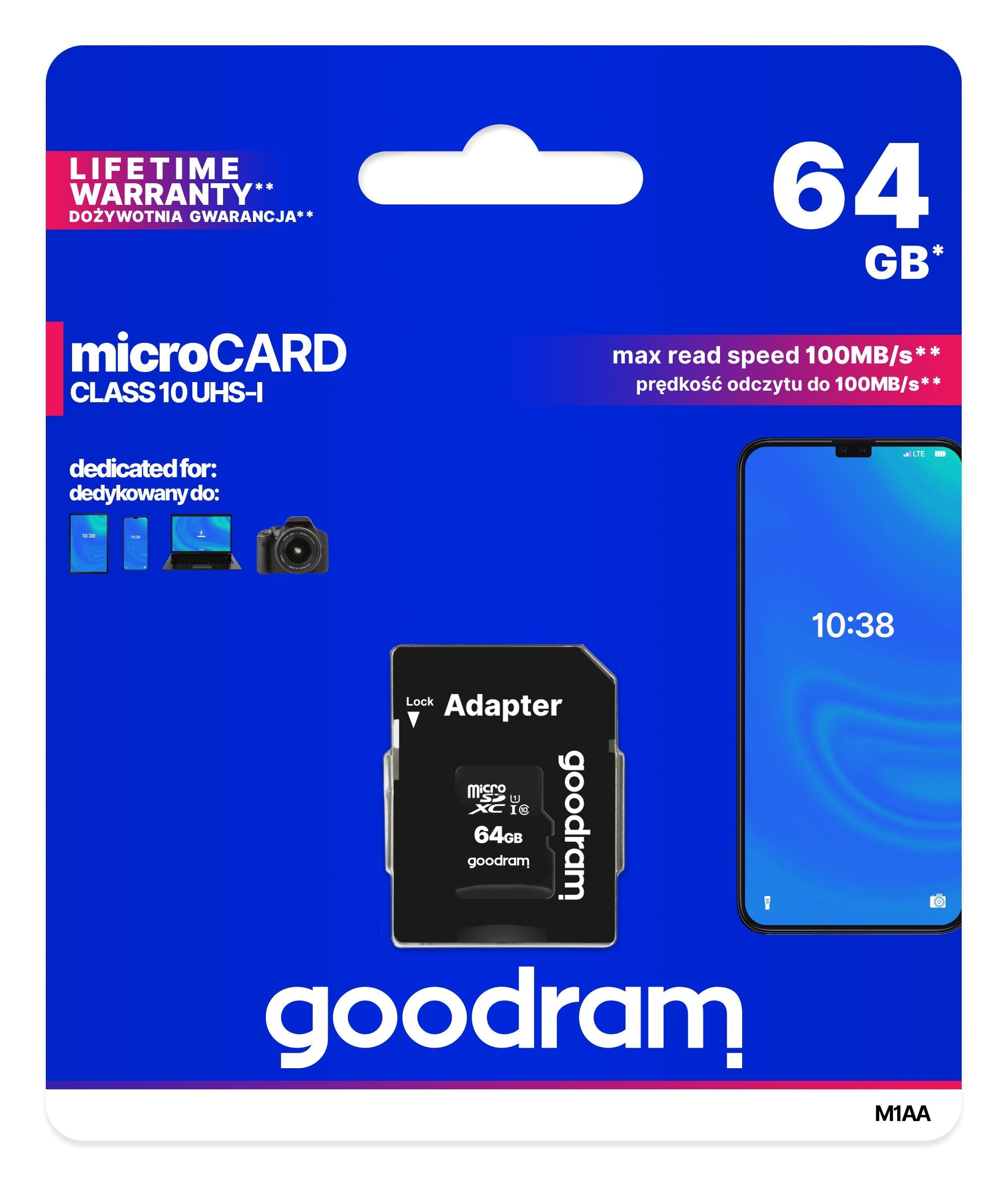 Goodram Memory Card Micro Sdxc 64gb Class 10 Uhs-I + Adapter