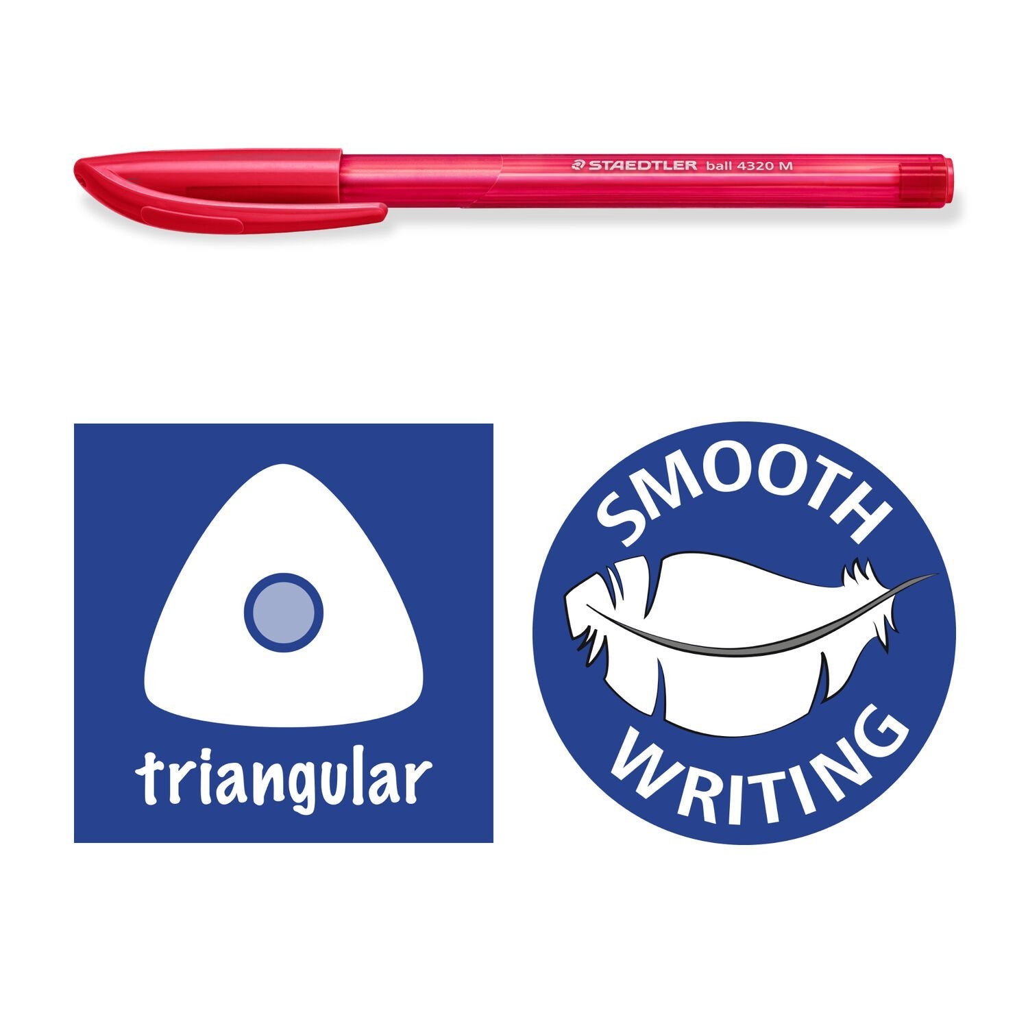Staedtler Bolígrafo Ball 4320 M 1,0mm Triangular Rojo 10u
