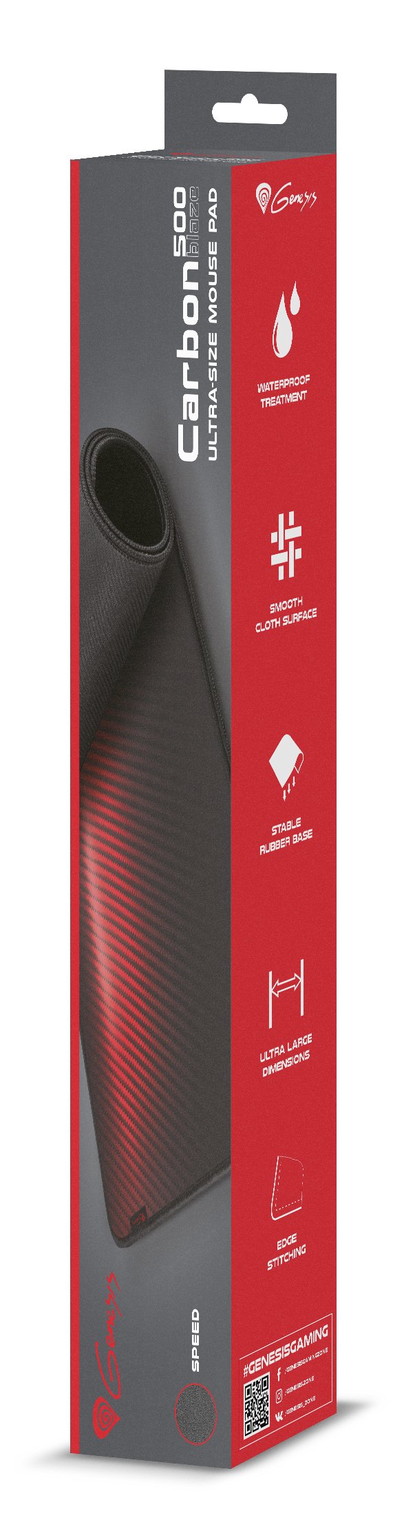 Alfombrilla Genesis Carbon 500 Ultra Blaze 110x45 Mm Roja