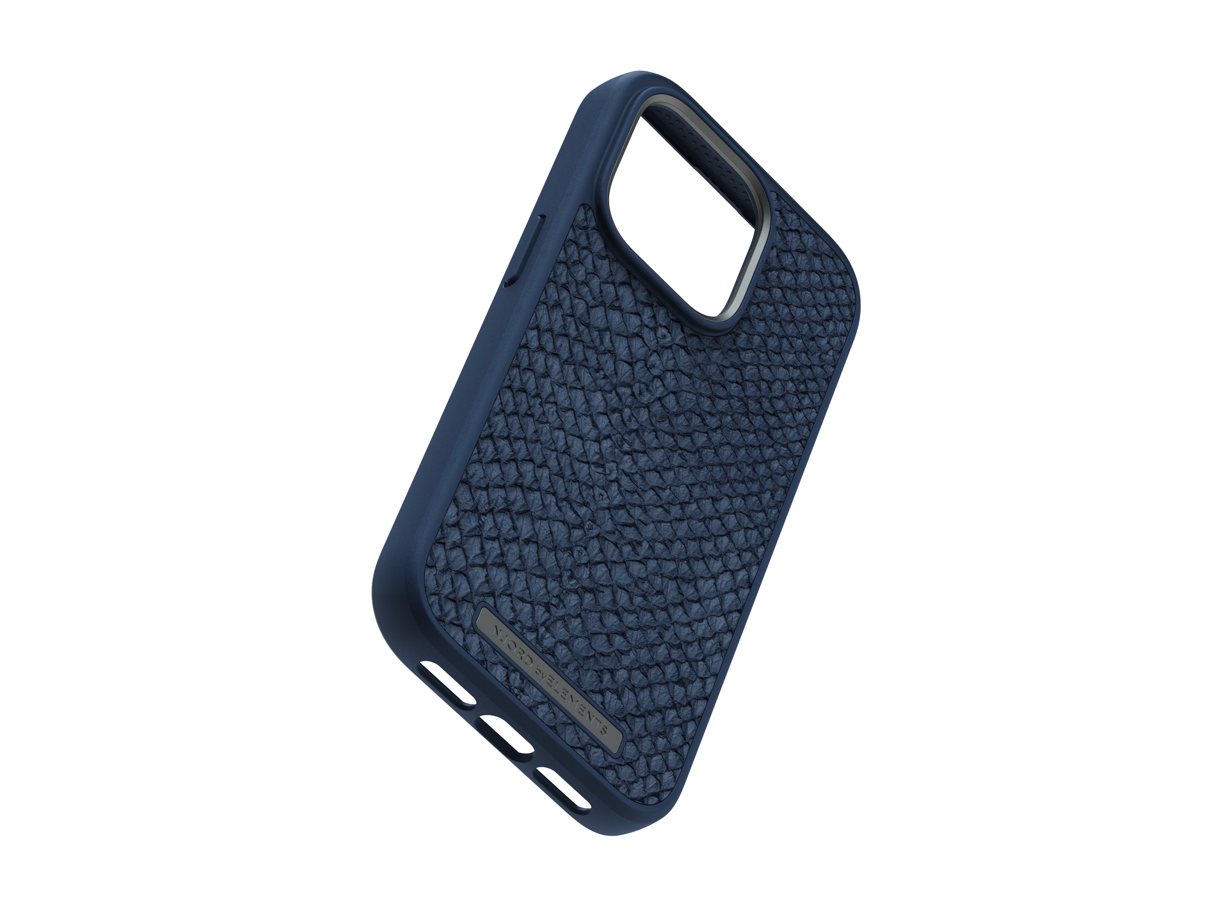 Njord Byelements Salmon Leather Magsafe Case - Iphone 14 Pro -Blue