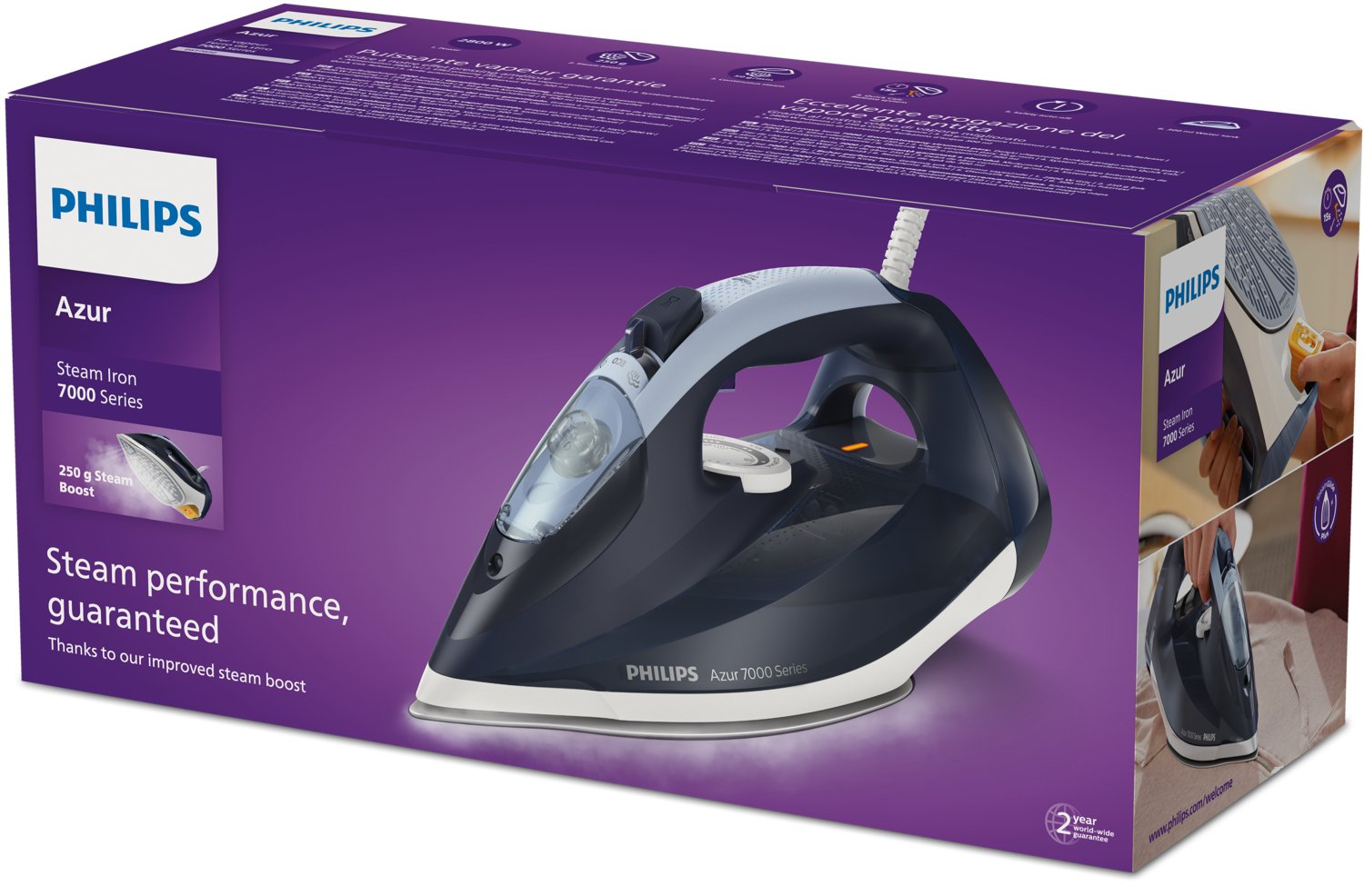 EAN 8720389015632 - Philips 7000 series DST7030/20 plancha Plancha vapor-seco Suela SteamGlide Plus 2800 W imagen 3