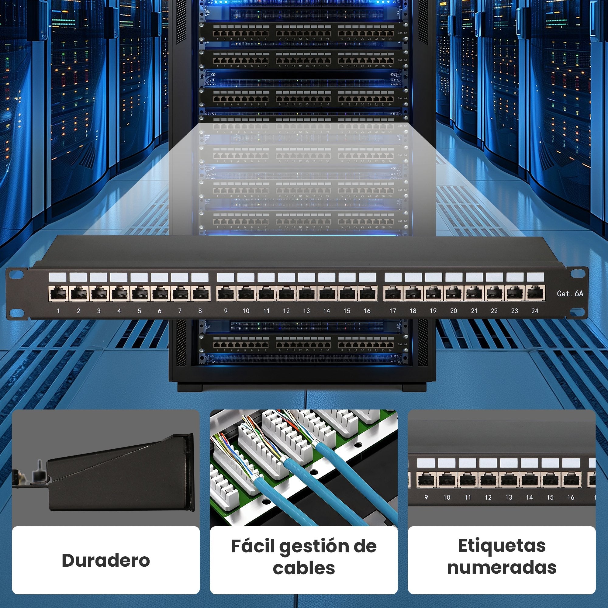 Extralink Cat6a Stp Patch Panel 24 Port - Cable - Cat 6a