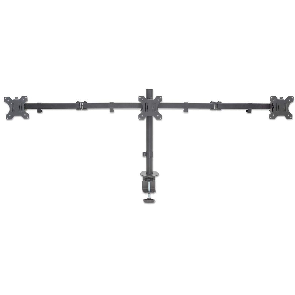 Soporte Manhattan   Para Monitor, De Escritorio, Movimiento Articulado, 3 Pantallas Planas De 13" A 27" Máximo 7 Kg Cada Una