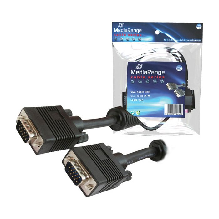 Mediarange Vga-Cable D-Sub15 -> D-Sub15 M M 5,00m Negro Blimer
