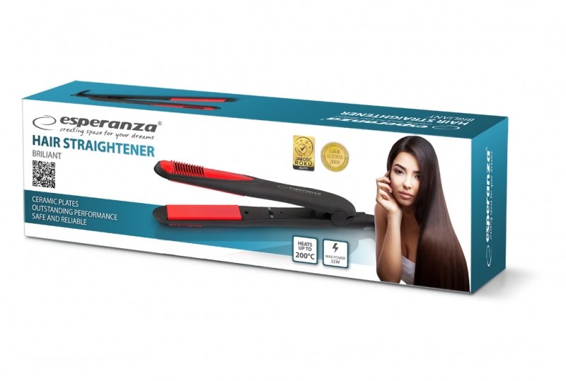 Plancha De Pelo Esperanza Ebp004  Negro, Rojo 35 W