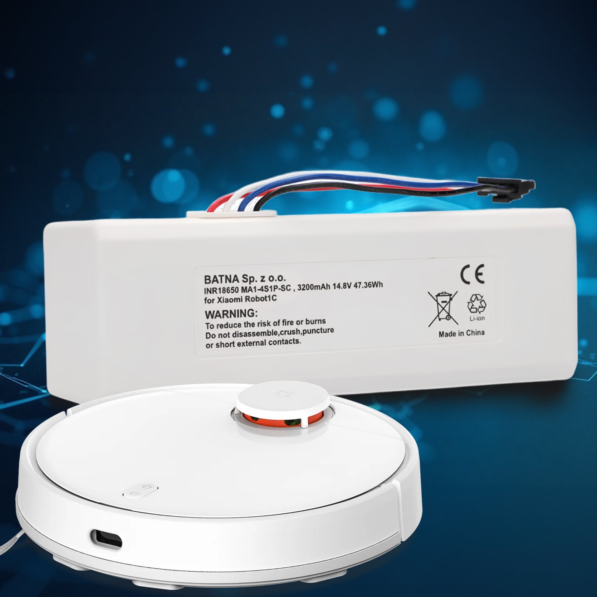 Bateria Xiaomi Robot 1c Inr18650 Ma1-4s1p-Sc, 3200mah, 47.36wh