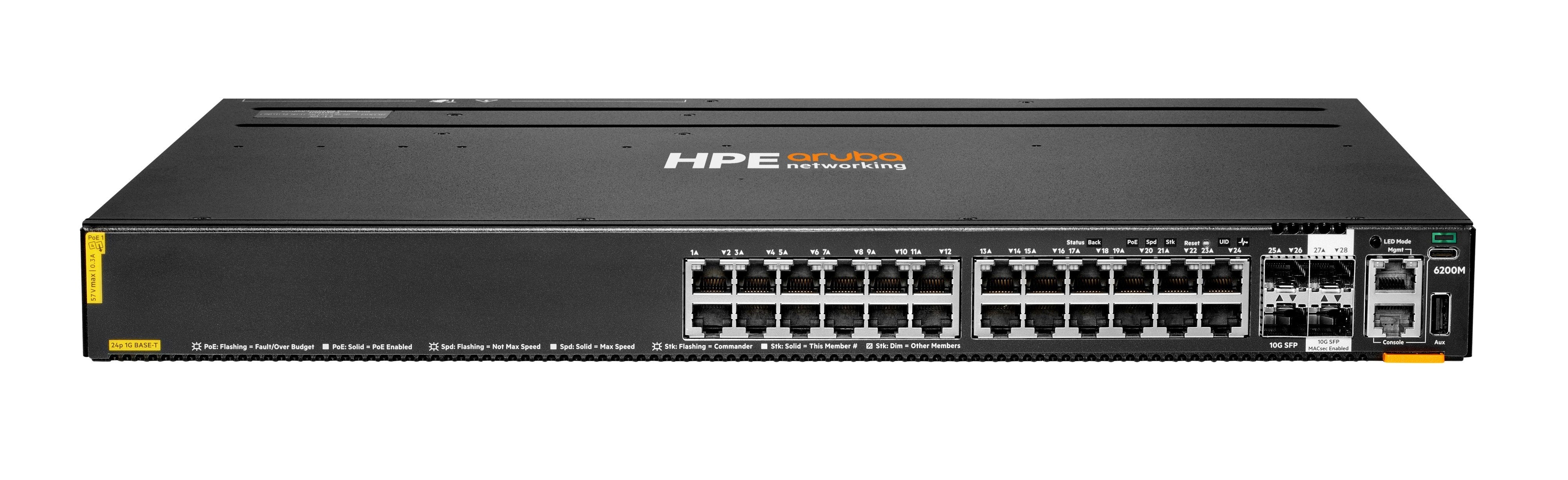 EAN 190017535012 - HPE Aruba Networking CX 6200M 24G Class4 PoE 4SFP+ Switch imagen 1