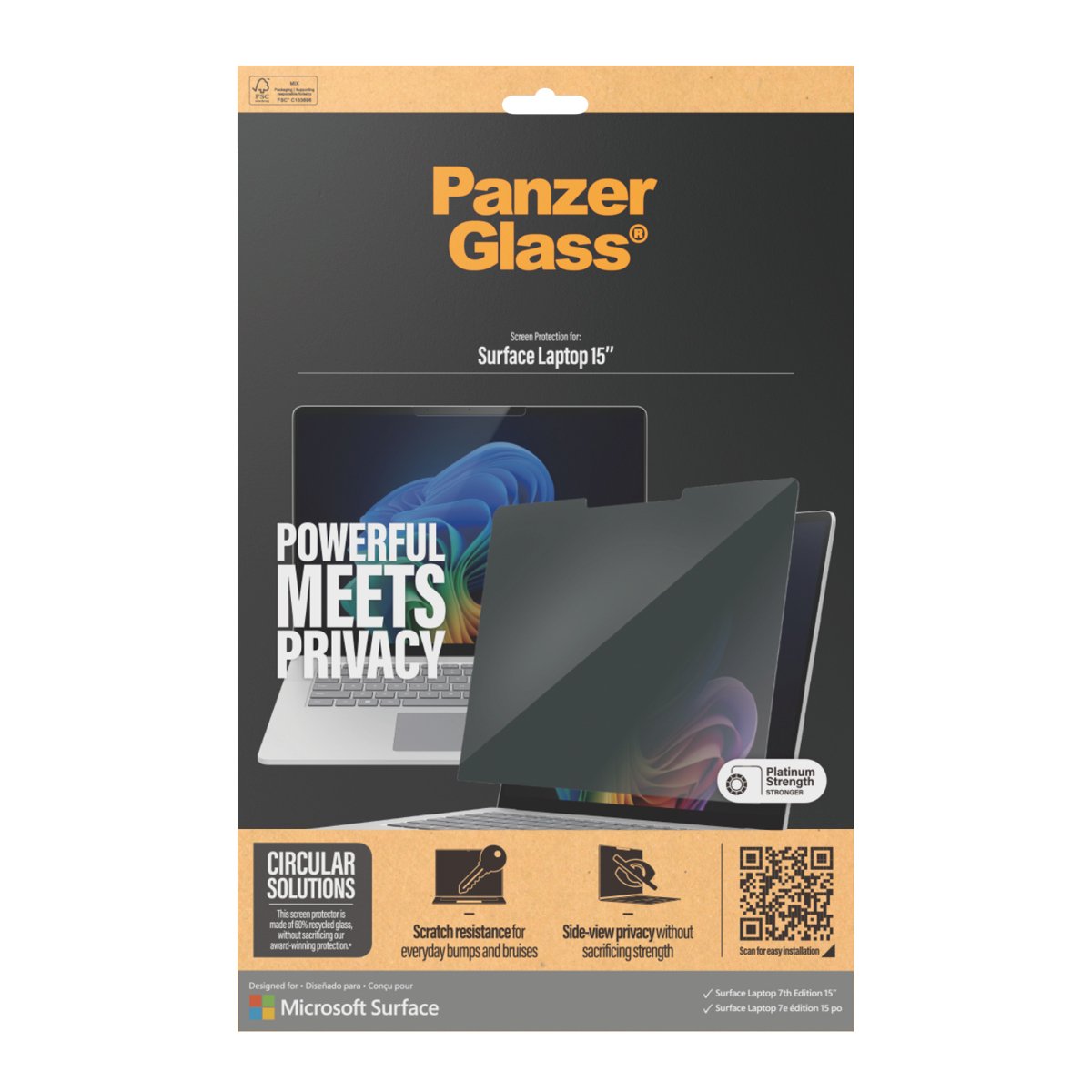 EAN 5715685012969 - PanzerGlass ® Privacy Screen Protector Microsoft Surface Laptop 7th Edition 15'' | Ultra-Wide Fit Protect imagen 3