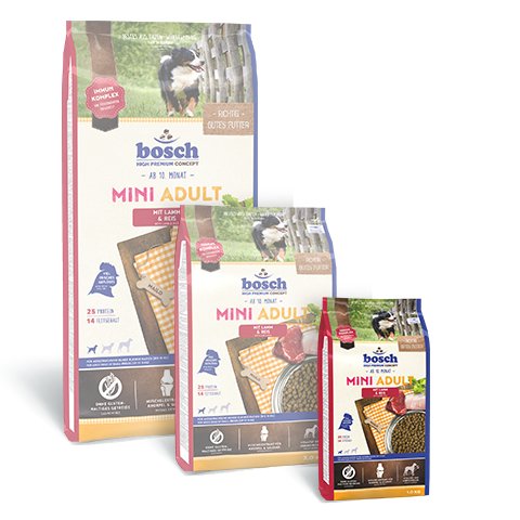 Bosch Mini Adult Lamb & Rice 1kg - Comida Seca Para Perros