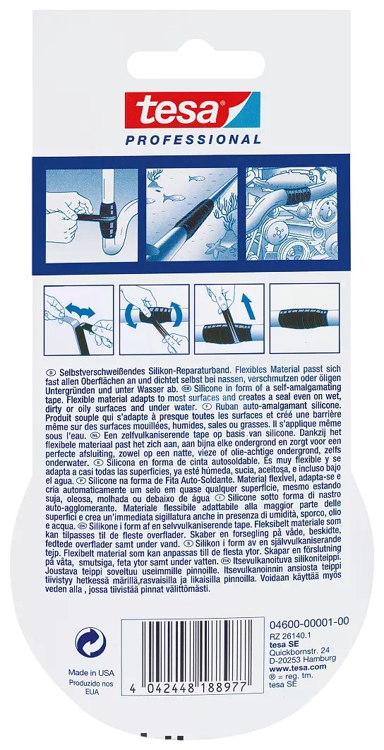 Tesa Silicone Tape 3m X 25mm Prem. Prof.Xtr.Cond.Black 04600