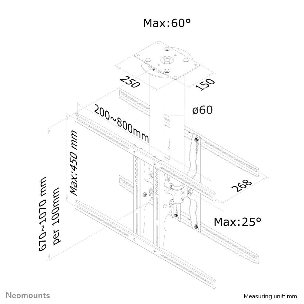 EAN 8717371441739 - Neomounts PLASMA-C100D soporte para pantalla de señalización 190,5 cm (75") Negro imagen 3