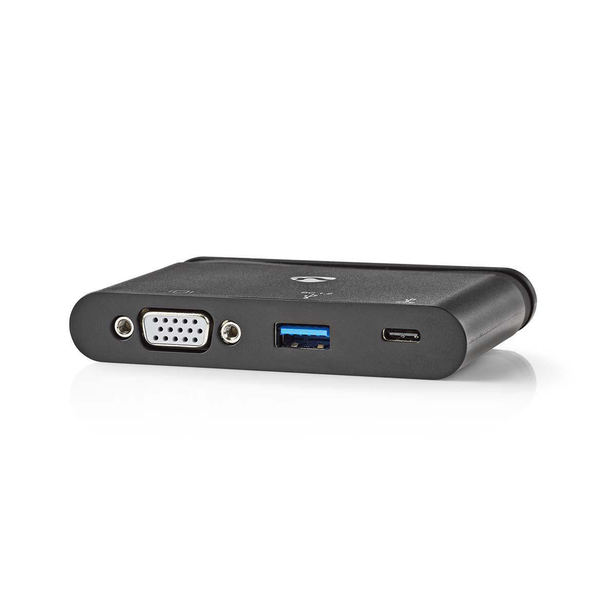 Nedis Tcarf220bk Base Para Portátil Y Replicador De Puertos Usb 3.2 Gen 1 (3.1 Gen 1) Type-C Negro