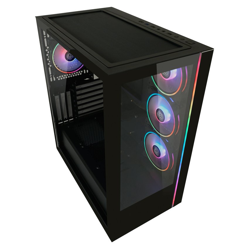Caja Pc Lc-Power Midi Gaming 808b-On Skylla_x  +. 4 Ventilador